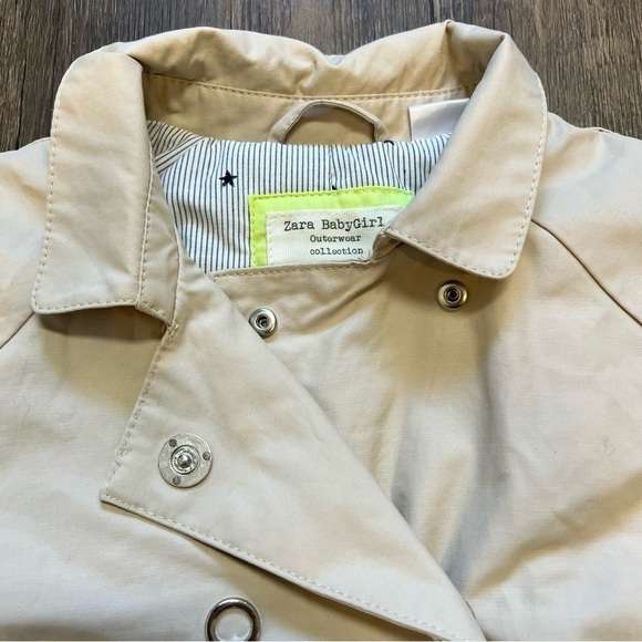 Zara Babygirl Cream Buttoned Jacket Size 3/4 - Picture 4 of 10